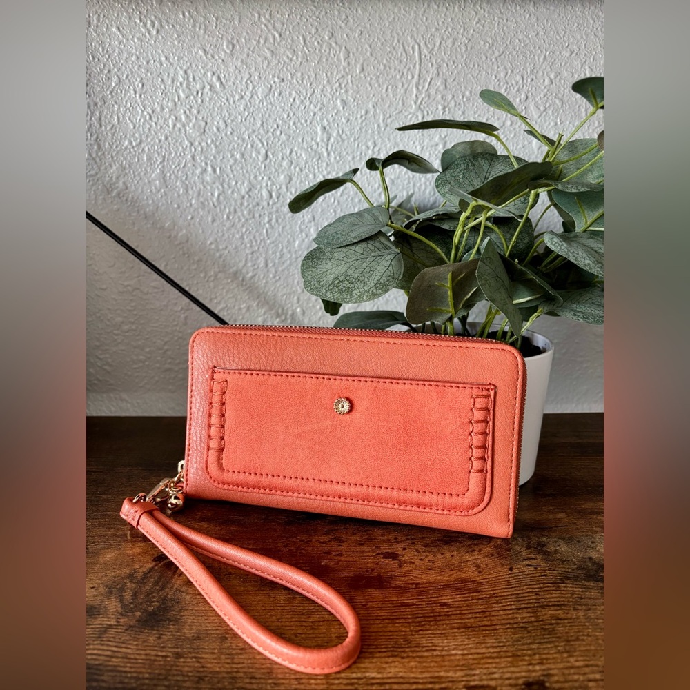 LC Lauren Conrad Coral Wallet with Cream Interior